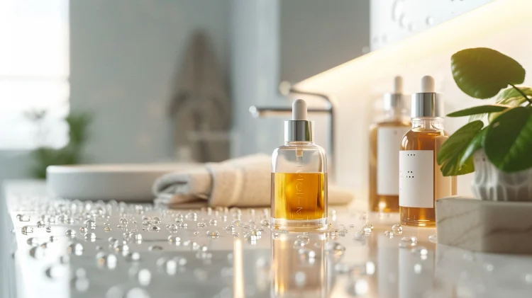 Drėkinanti veido esencija spindinčiai odai